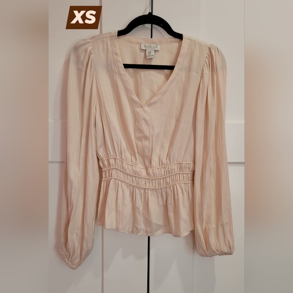Rachel Zoe Cream V-Neck Blouse